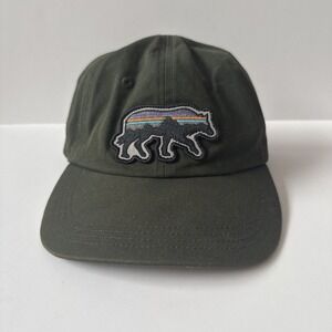 Patagonia Fitz Roy Wolf Strapback Black Adjustable Netplus Hat Baseball Cap